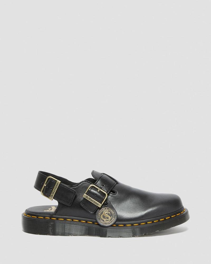 Dr Martens Jorge Made in England Leren Slingbacks Sandalen Met Riem Heren Zwart | NL 168QMA